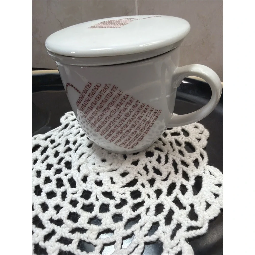 The Toscany Collection Tea Bag Design Tea Mug w/Tea Strainer & Cover-Coaster